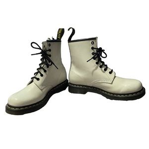 White w/ Yellow Contrast Stitching 1460 Dr. Martens Boots , US Women’s Size 9